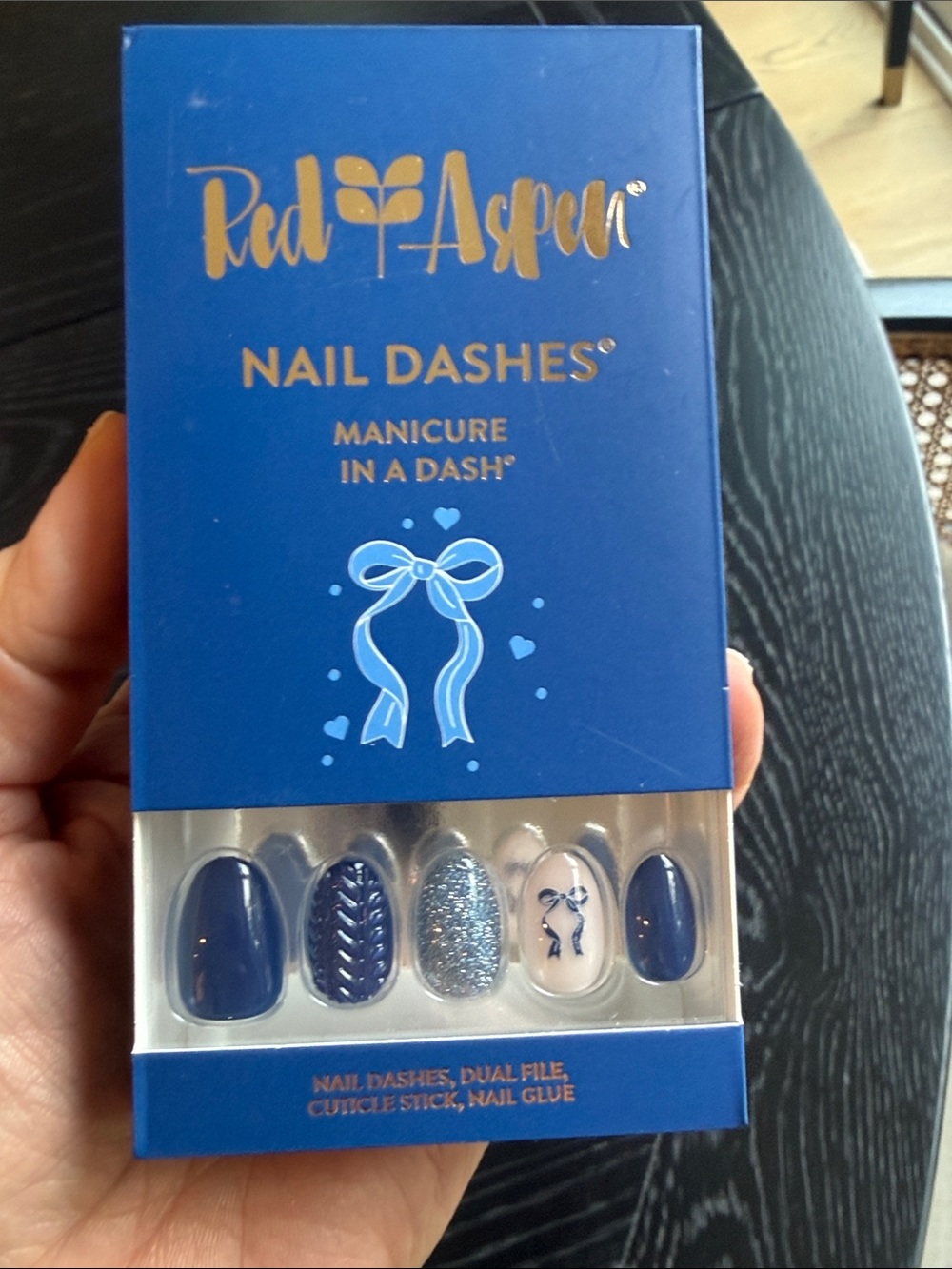 Red Aspen Navy Blue Nail Dashes - Color: Warm Wool Wishes, Wilhelmina